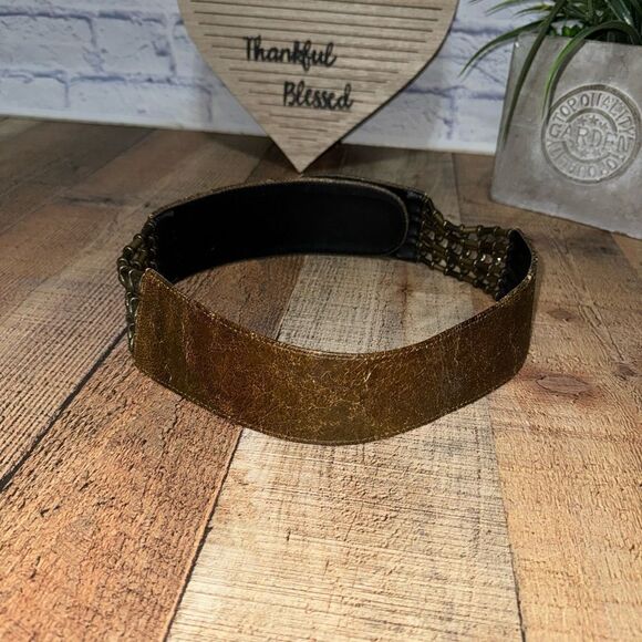 Suzi Roher womens size small plus vintage stretch adjustable italian buckle belt - Picture 3 of 13